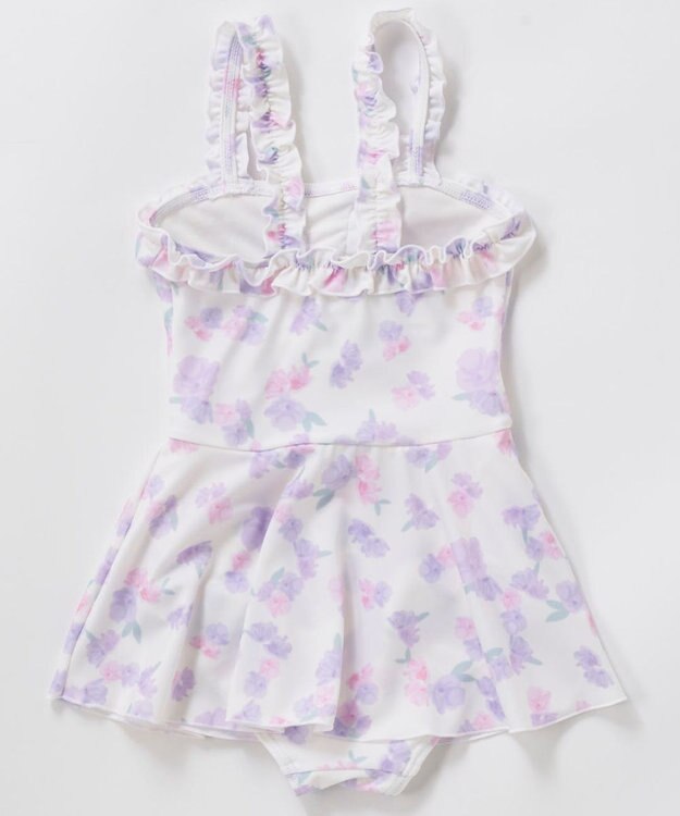 OP／FILA 【marie claire ENFANTS】花柄Aラインワンピース水着 ピンク