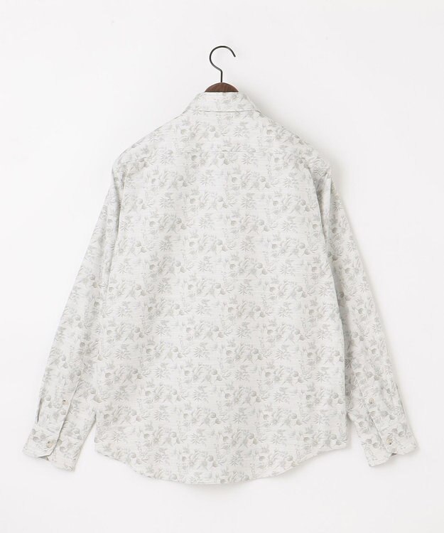 JOSEPH ABBOUD 【キングサイズ・自然な光沢感】コットンビエラフラワープリント シャツ アイボリー系5