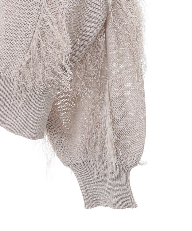 Green Parks フリンジニットプルオーバー Ecru