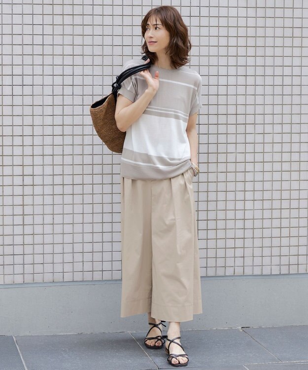 自由区 L 【カタログ掲載・洗える】タックガウチョ パンツ サンドベージュ