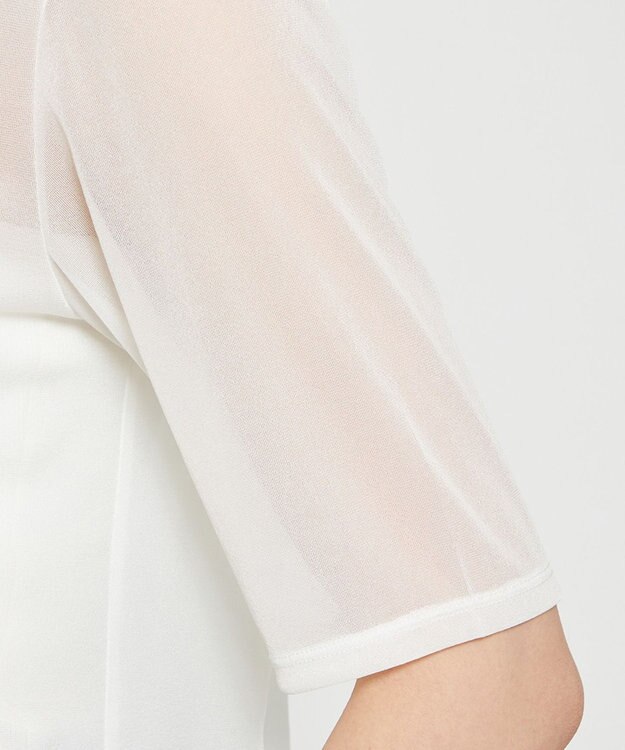 uncrave トリコットシフォン ハーフスリーブカットソー オフ