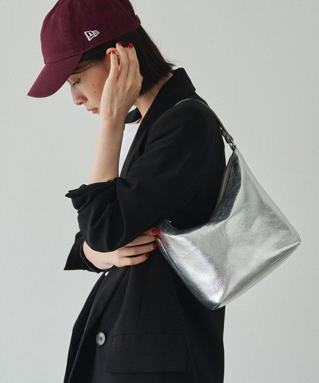 russet ソフトレザーシンプルショルダーバッグ【silver】(CE-1462) Silver