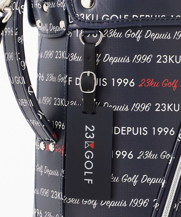 23区GOLF 【UNISEX】ロゴ総柄 キャディバッグ ネイビー系5