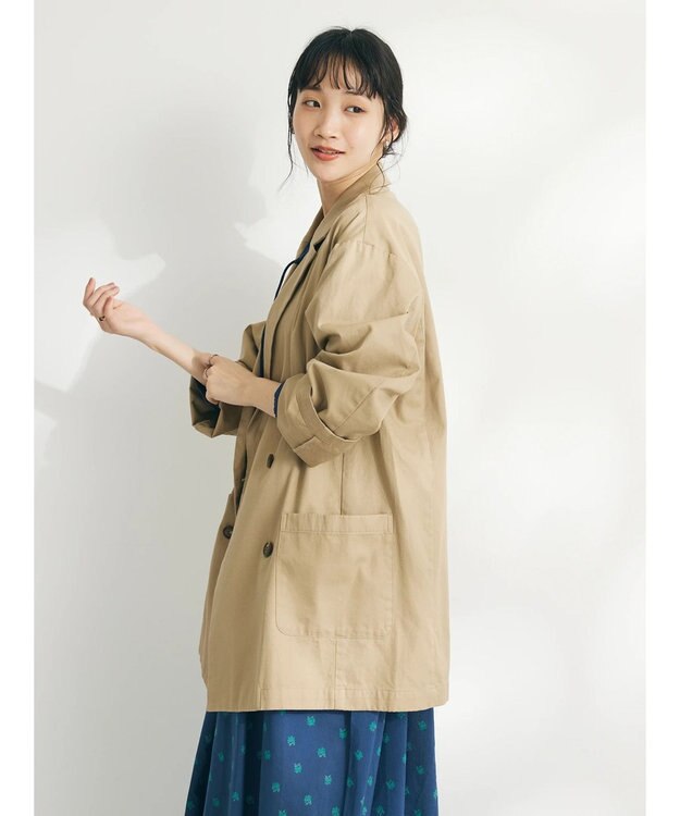 CRAFT STANDARD BOUTIQUE コットンギャバジンＷテーラードジャケット Beige