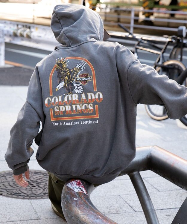 WEGO ピグメントグラフィックプルパーカー 柄1