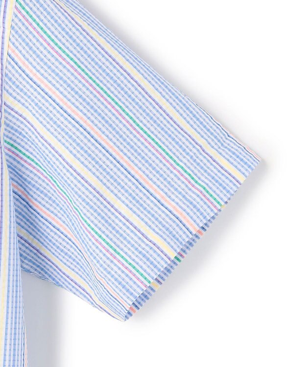 J.PRESS MEN 【KING SIZE 】【吸水速乾 / 接触冷感 / 高通気性】Aero Weave クールマックスサッカー ストライプ シャツ / B.D. サックスブルー系7