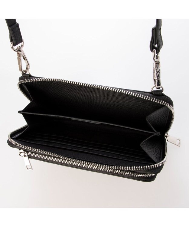 UNBILLION VERYコラボ ペルケ perche / 牛革ウォレットチェーンショルダーバッグ ブラック