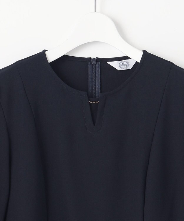 J.PRESS LADIES 【洗える】RELAXIONツイル クルーネック ブラウス ネイビー系