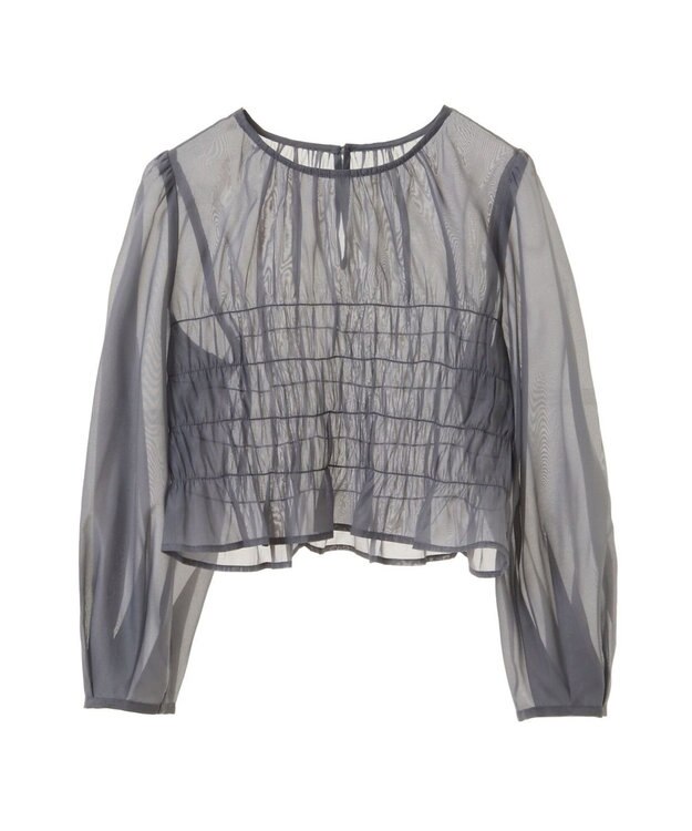 earth music&ecology ＳＥＴ２点　シースルーブラウス付きキャミワンピース Navy