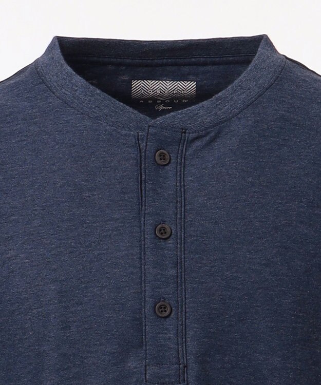 JOSEPH ABBOUD MOUNTAIN 【SPACE】OGスラブプレーティング天竺 ヘンリーネックカットソー ブルー系