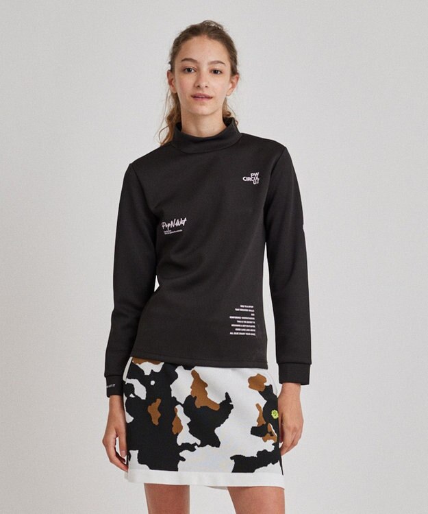 PW CIRCULUS 【ストレッチ / 快適 / 一枚でサマになる】【WOMEN】NEW ロングスリーブモック T ブラック系