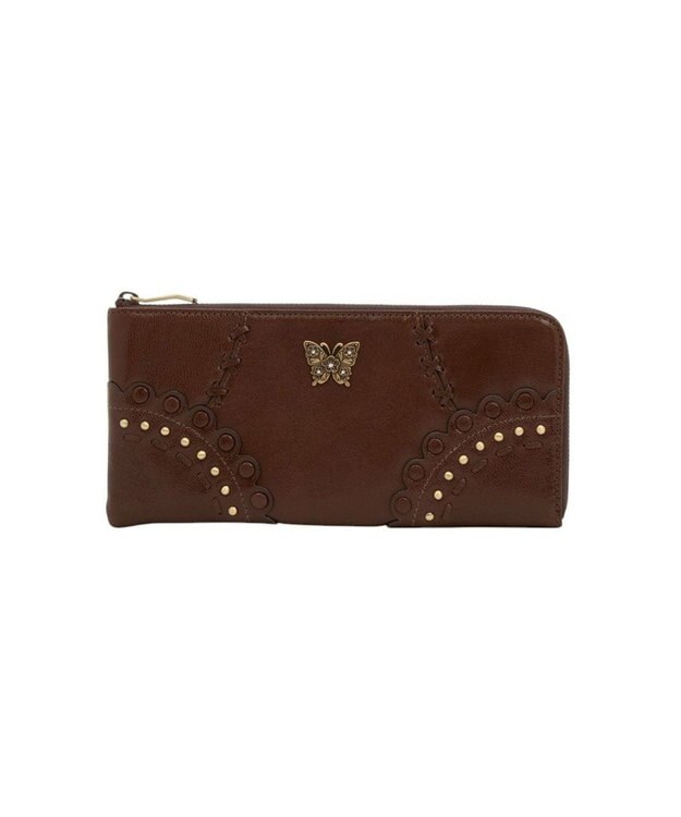 ANNA SUI 三つ折り財布 ブラウン 新品未使用】ANNA SUI 財布 ウォールデコ アナスイ 三つ折り 茶色