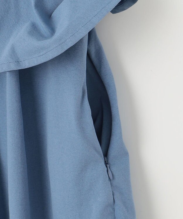 Feroux 【接触冷感・UVカット・吸水速乾】ラッシュガードペプラム オールインワン ブルー系