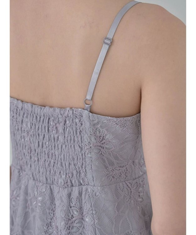 earth music&ecology ＳＥＴ２点　シースルーブラウス付きキャミワンピース Grayish Blue