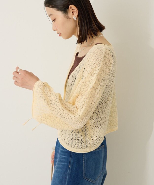 AMERICAN HOLIC 2WAYレース編みニットカーディガン Ecru