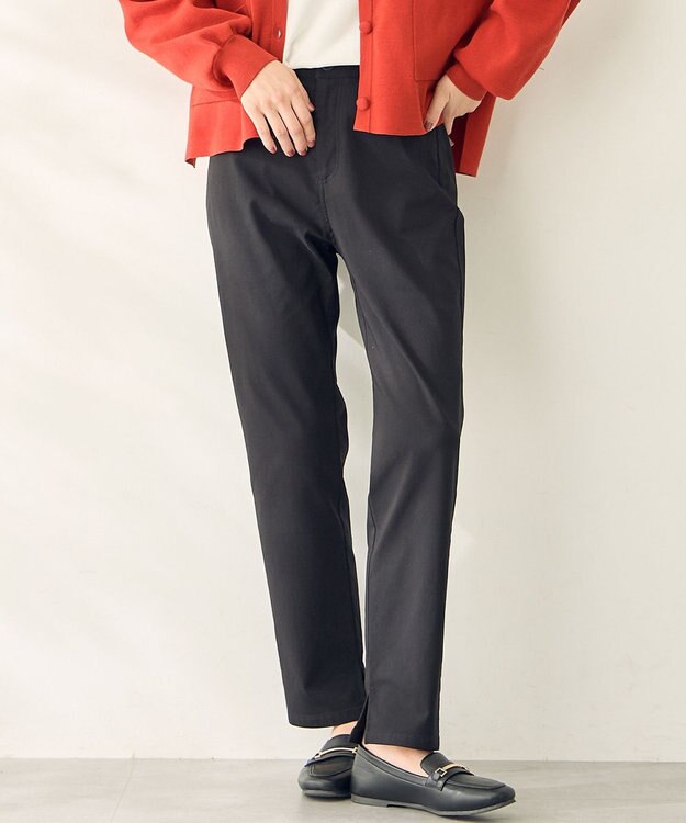 ANY L 【ウエストゴム】7days裏起毛テーパードパンツ ブラック