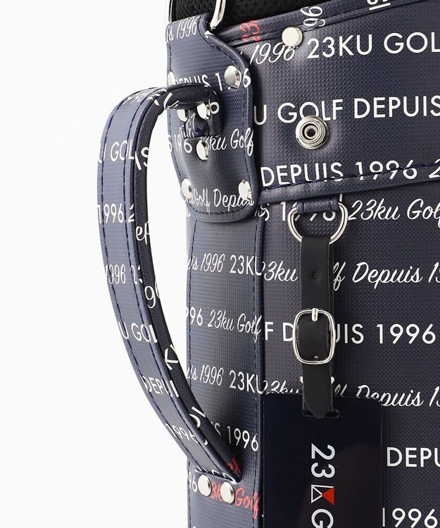 23区GOLF 【UNISEX】ロゴ総柄 キャディバッグ ネイビー系5