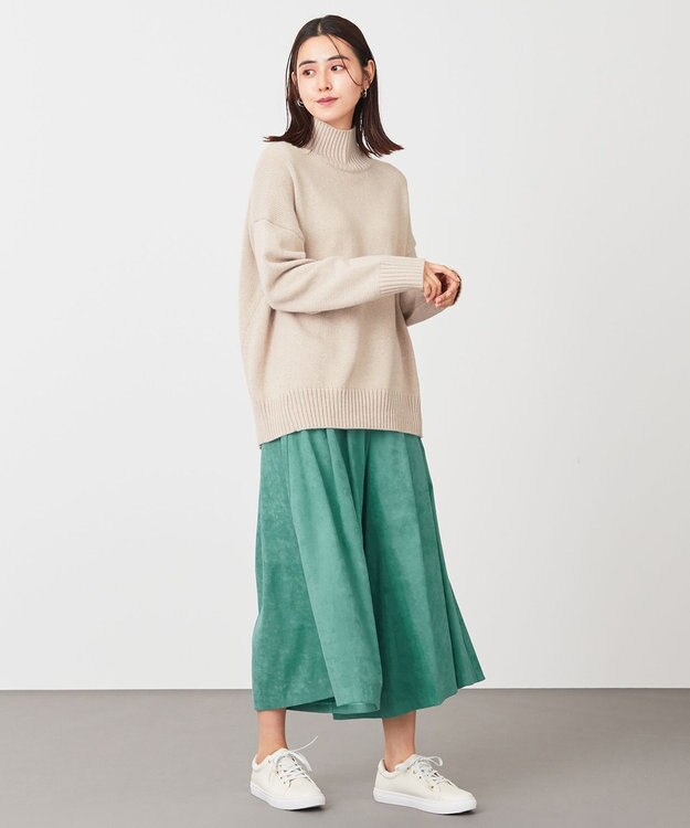 ANY L 【洗濯機可・ウエストゴム】サンディングピーチ スカーチョ スモーキーグリーン系