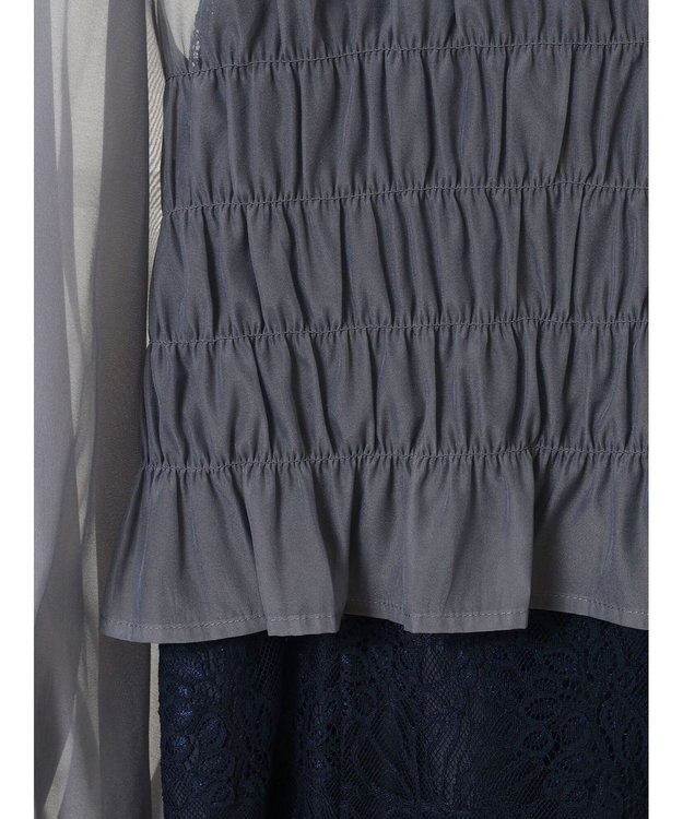 earth music&ecology ＳＥＴ２点　シースルーブラウス付きキャミワンピース Navy