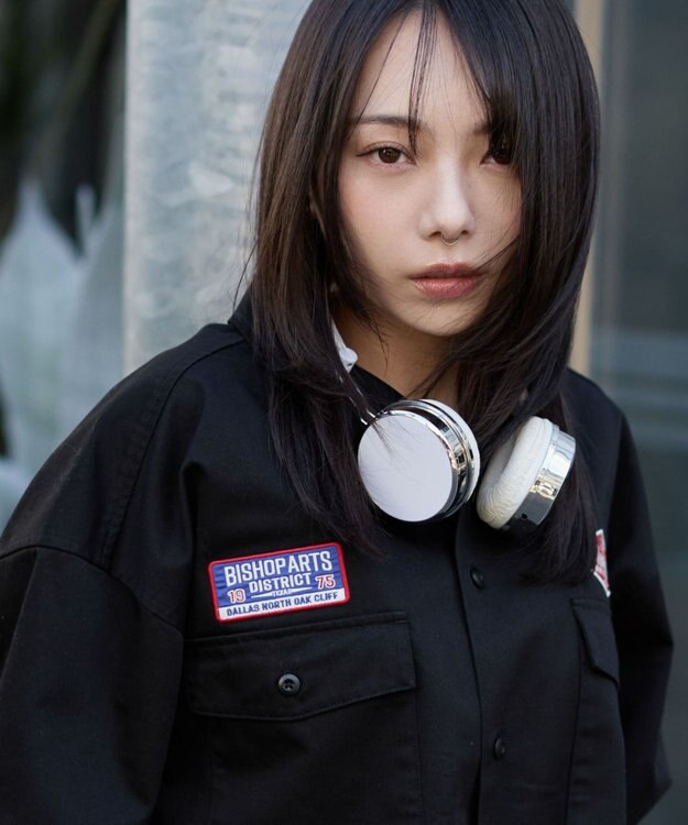 WEGO 【ユニセックス着用ITEM】ワッペンワークシャツ（LS） ブラック