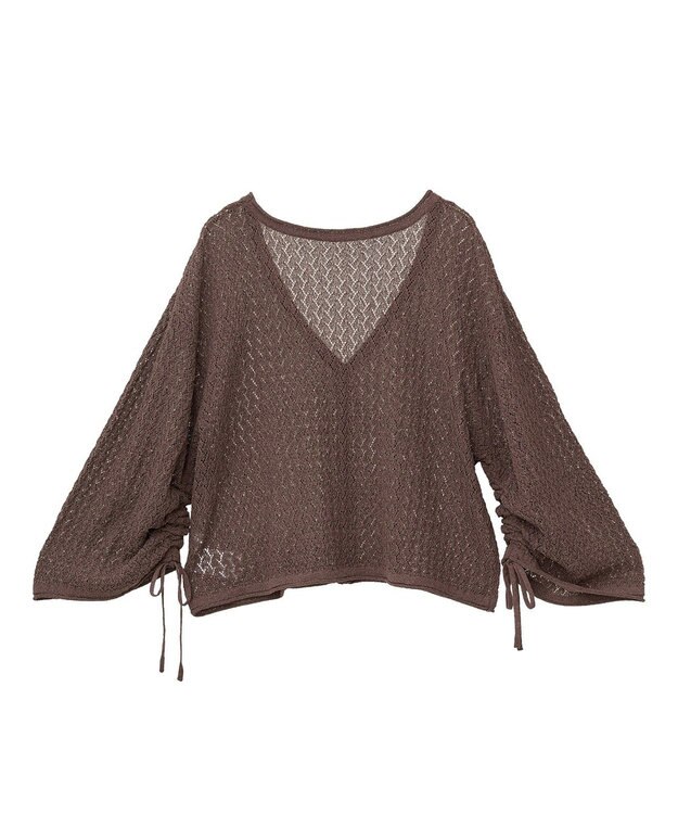 AMERICAN HOLIC 2WAYレース編みニットカーディガン Brown