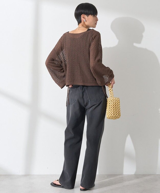 AMERICAN HOLIC 2WAYレース編みニットカーディガン Brown