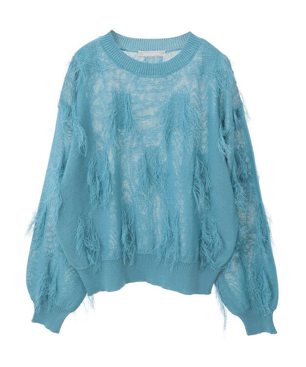 Green Parks フリンジニットプルオーバー Blue
