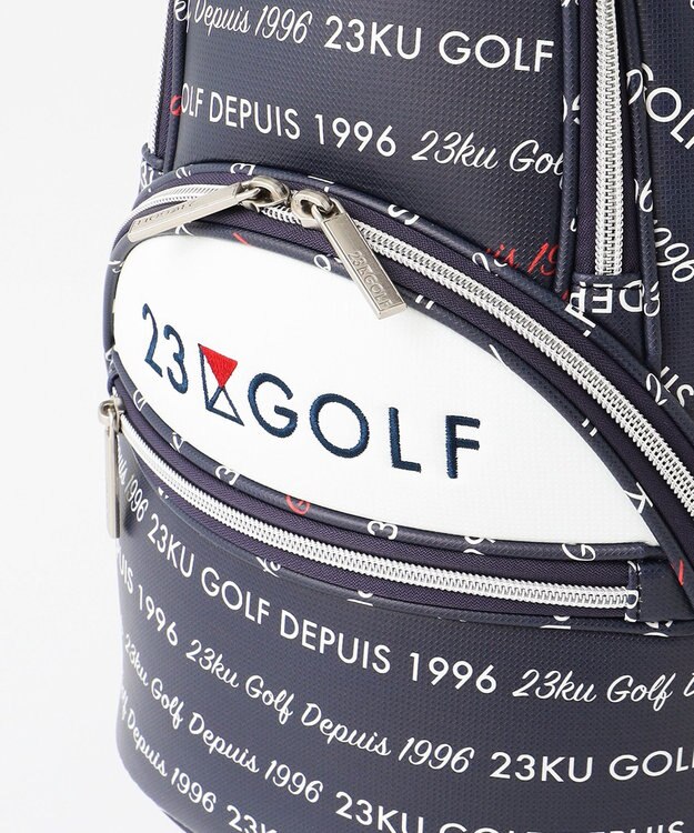23区GOLF 【UNISEX】ロゴ総柄 キャディバッグ ネイビー系5