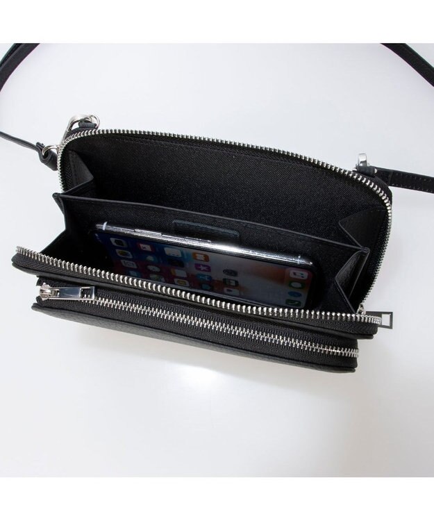 UNBILLION VERYコラボ ペルケ perche / 牛革ウォレットチェーンショルダーバッグ ブラック