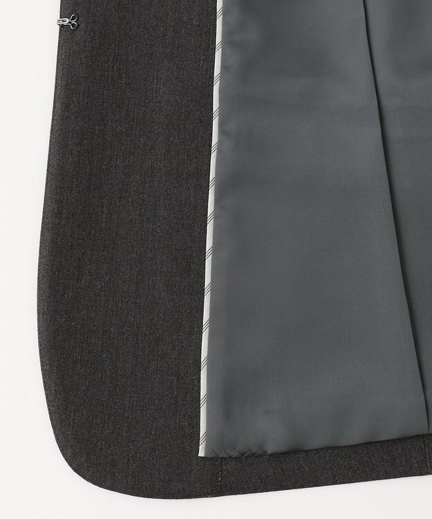 J.PRESS LADIES L 【洗える】アルガンシルク ノーカラー ジャケット グレー系