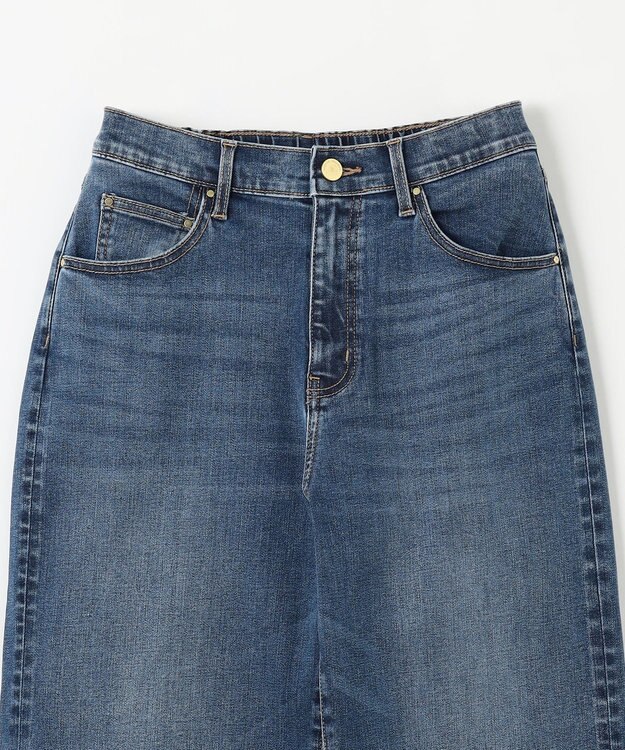 ANY L 【洗濯機可/ウエストゴム/ストレッチ】ワイドデニムパンツ インディゴ