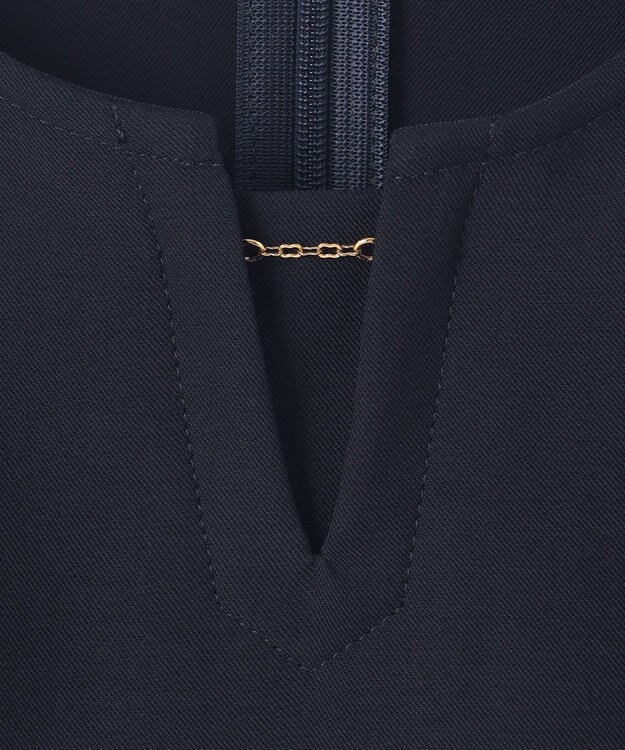 J.PRESS LADIES 【洗える】RELAXIONツイル クルーネック ブラウス ネイビー系