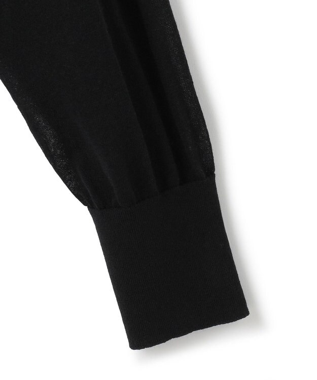 23区 【一部店舗限定/洗える】ライトシアーニット ジップカーディガン ブラック系