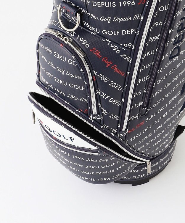 23区GOLF 【UNISEX】ロゴ総柄 キャディバッグ ネイビー系5
