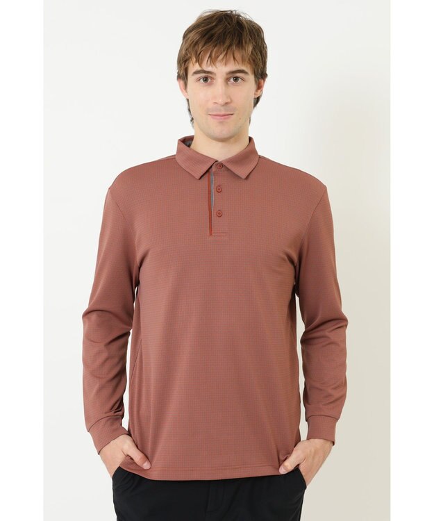 DAKS 【DAKS GOLF】 ジャガード長袖ニットポロ イエロー