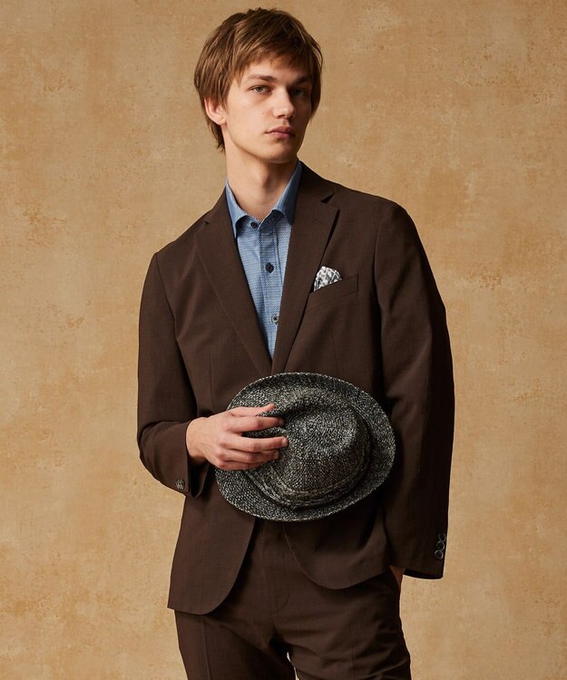 JOSEPH ABBOUD クールビズ【キングサイズ・洗える/軽量/清涼/ストレッチ】ハイツイストドライストレッチ ジャケット ダークブラウン系