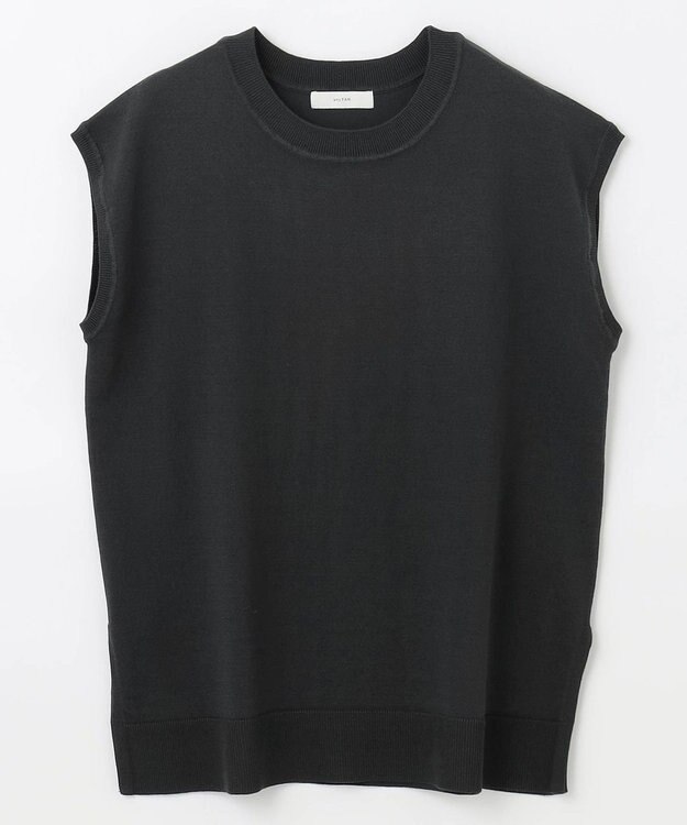 ANY 【洗濯機可】フレンチスリーブニットプルオーバー チャコール