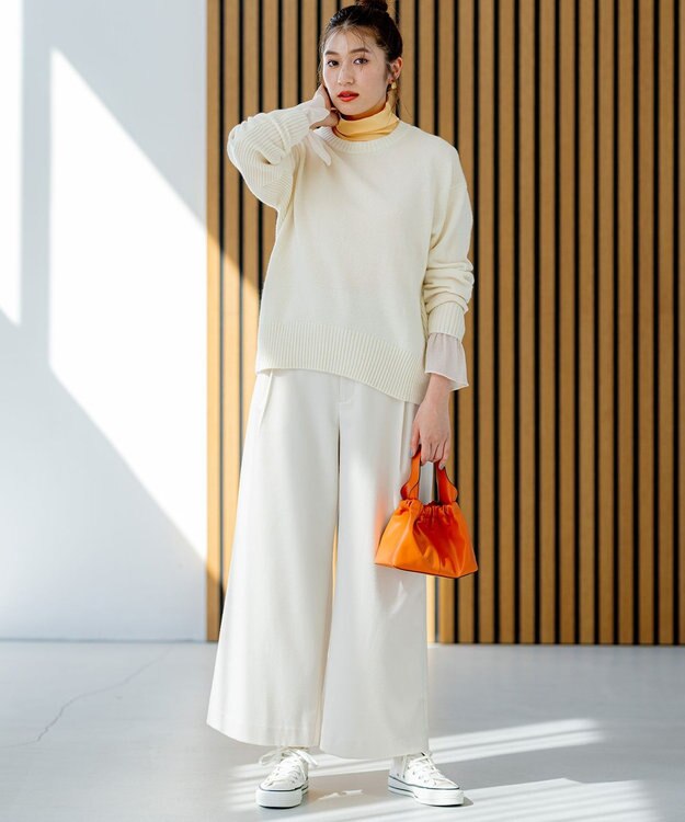 組曲 S カシミヤブレンドバルキープルオーバー ニット アイボリー系