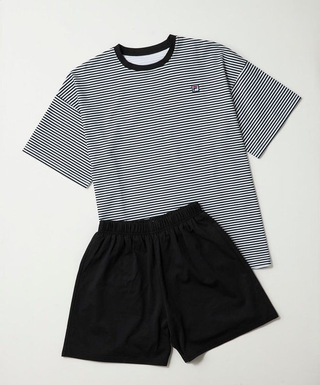 OP／FILA 【FILA】ボーダーラッシュスーツ ブラック