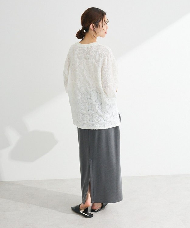 Green Parks ・ＳＵＧＡＲ　ＳＰＯＯＮ　シャーリングカットレースＴＥＥ Off White