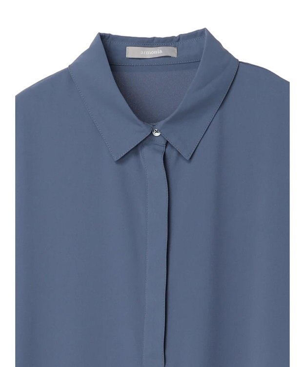 Green Parks armonia．配色シャツワンピース Blue