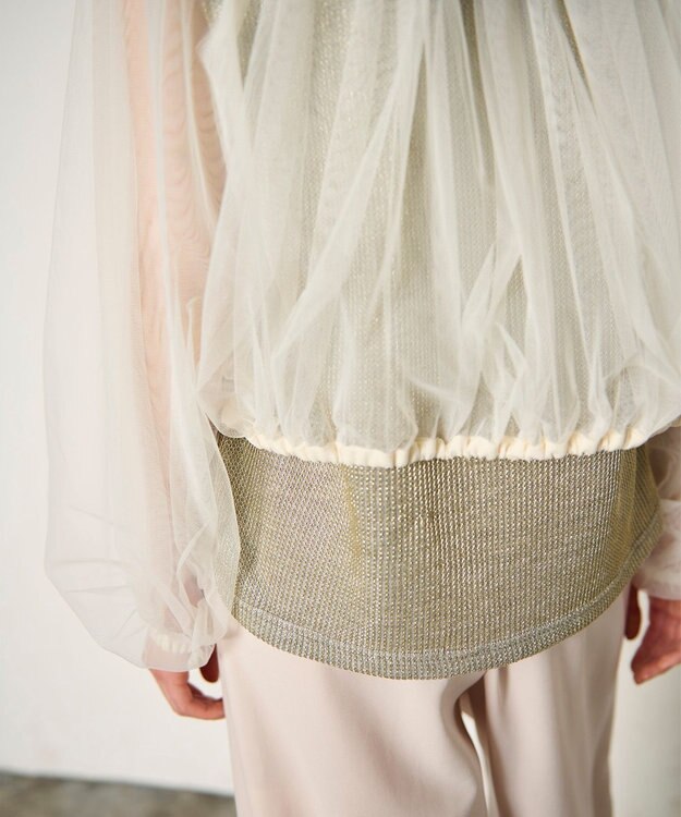 GRACE CONTINENTAL ギャザーチュールブルゾン キナリ