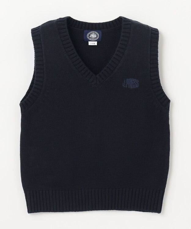 J.PRESS KIDS 【110-130cm】ロゴ入りニット ベスト ネイビー系