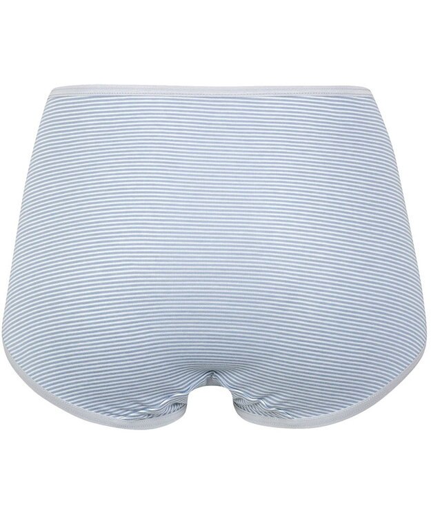 Wing ショーツ 綿混(身生地部) ここちよいフィット感 ムレにくい(身生地部) 【デイリーフィット 綿混ボーダー】 はきこみ丈ふかめ EC3650 ウイング／ワコール グレイッシュブルー