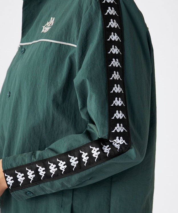 OP／FILA 【Kappa】バンダテープ ウーブンシャツジャケット グリーン