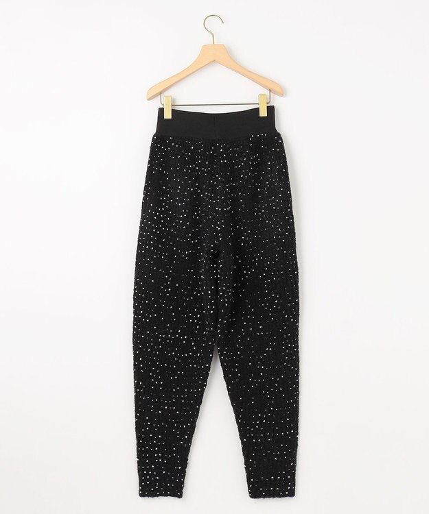 組曲 【組曲×setsuko sagittaire】ツィードニットタックパンツ ブラック系