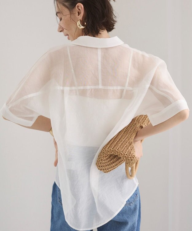 WEGO 【ANGIE VINTAGE】スキッパーシアーシャツ ホワイト