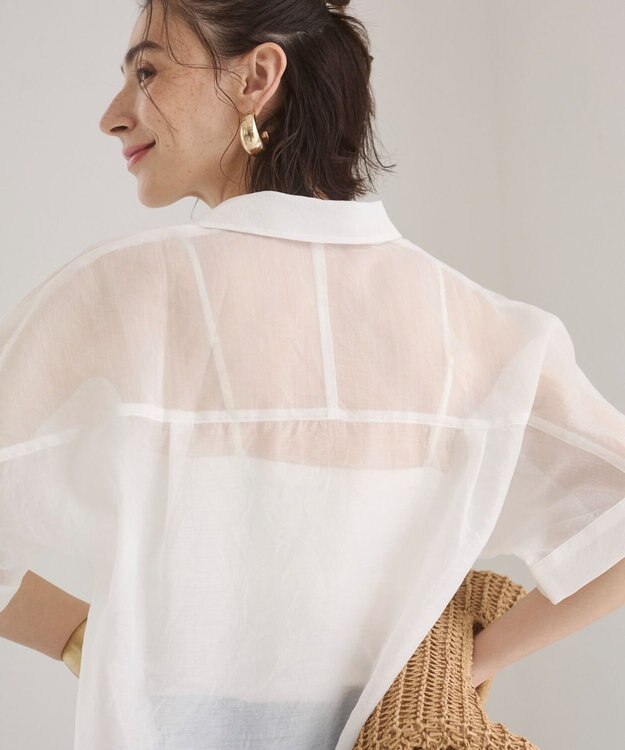 WEGO 【ANGIE VINTAGE】スキッパーシアーシャツ ホワイト