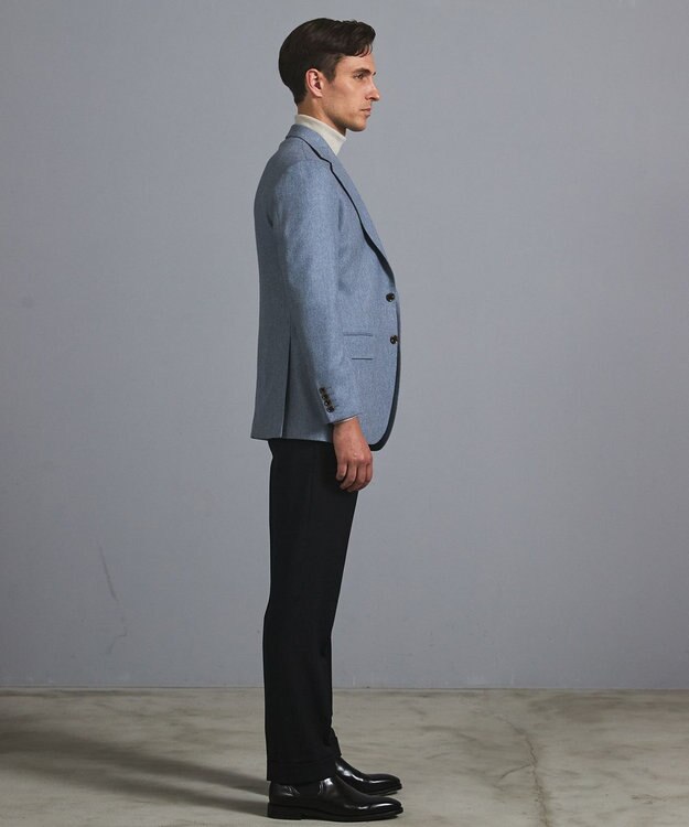 GOTAIRIKU 新色追加【一部ストレッチ】カシミヤブレンド 定番ツイードジャケット(25年モデル) サックスブルー(25年新色)