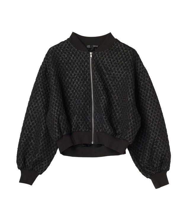 Green Parks ・ＳＵＧＡＲ　ＳＰＯＯＮ　エンボスチェックブルゾン Black